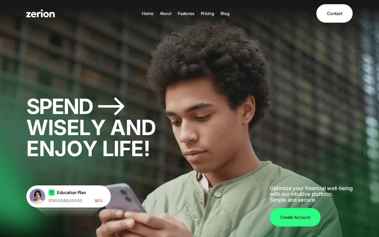 Zerion - Professional Services Website Template template preview