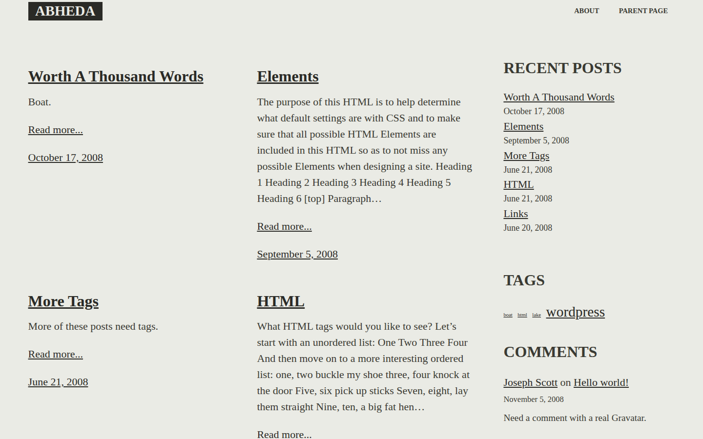 Abheda template preview