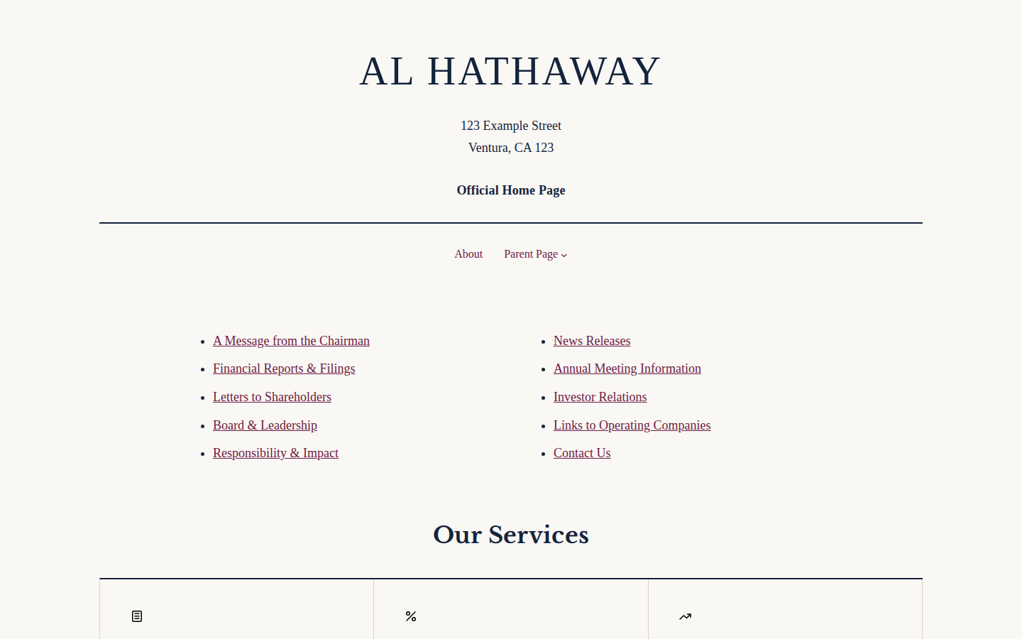 Al Hathaway template preview