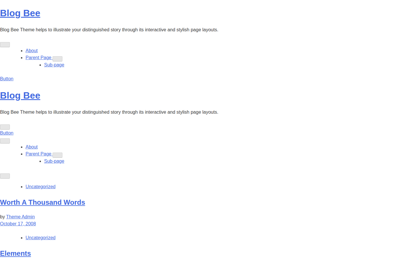 Blog Bee template preview