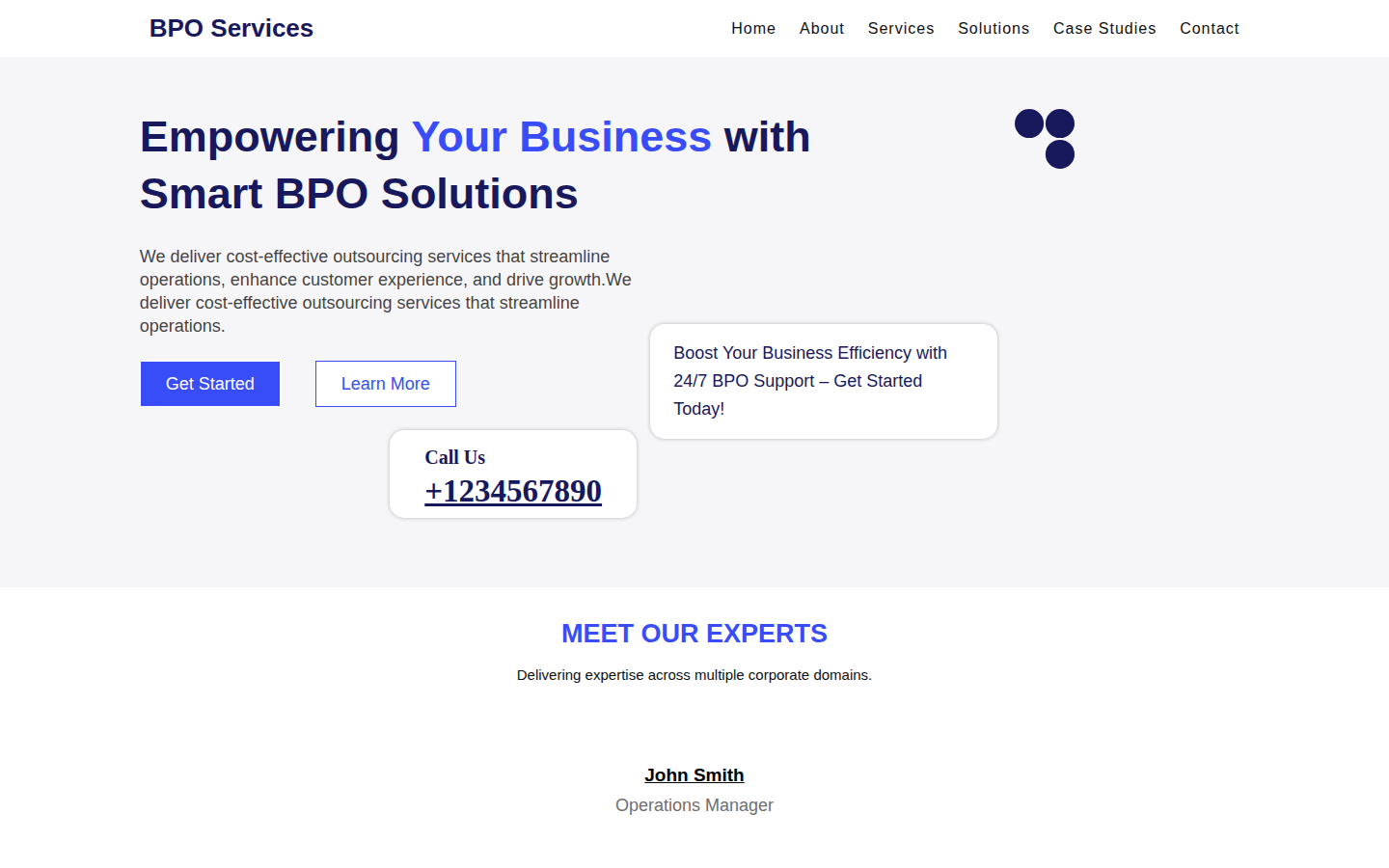 BPO Services template preview