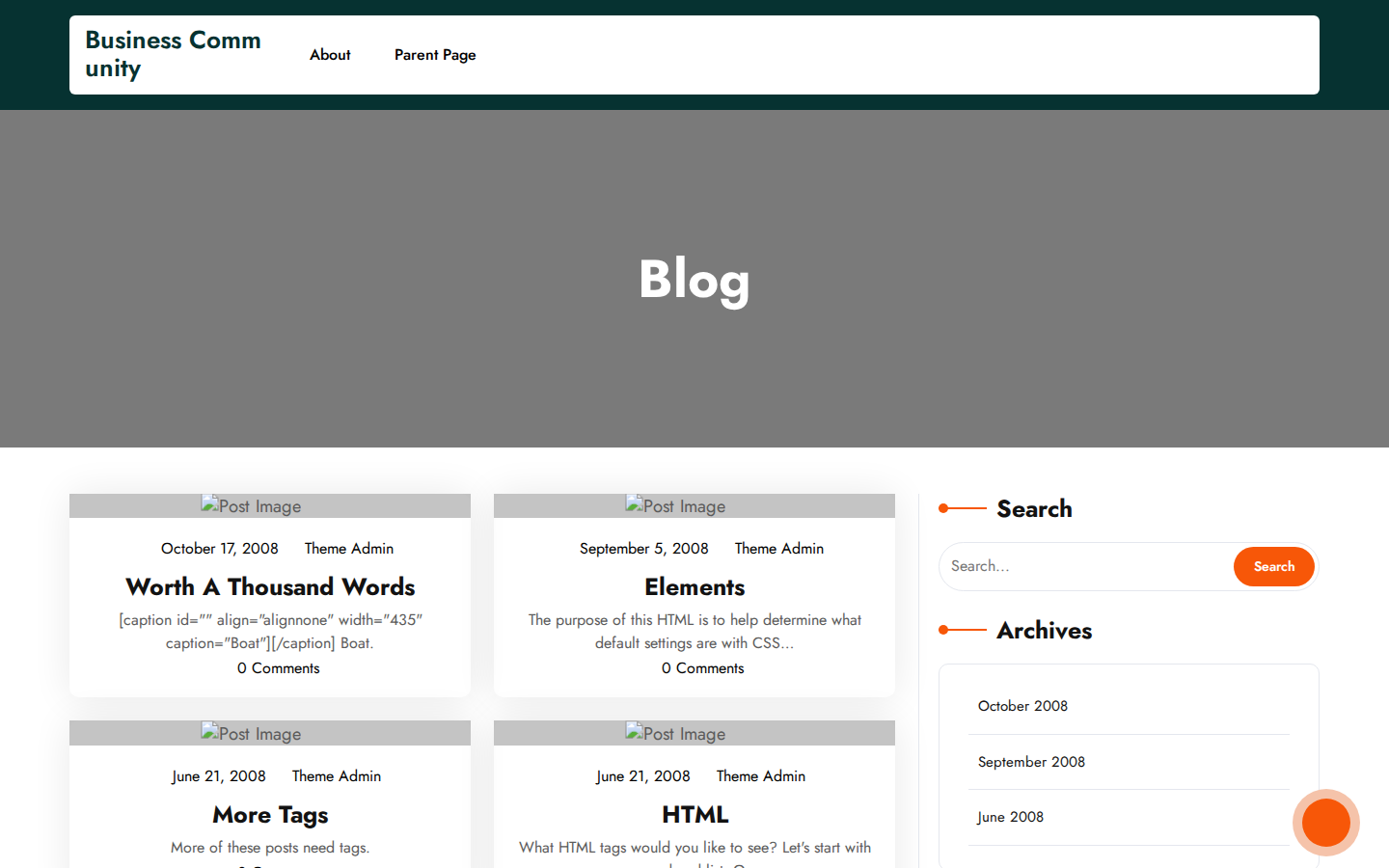 Business Community template preview