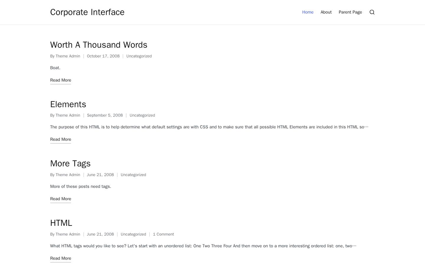 Corporate Interface template preview