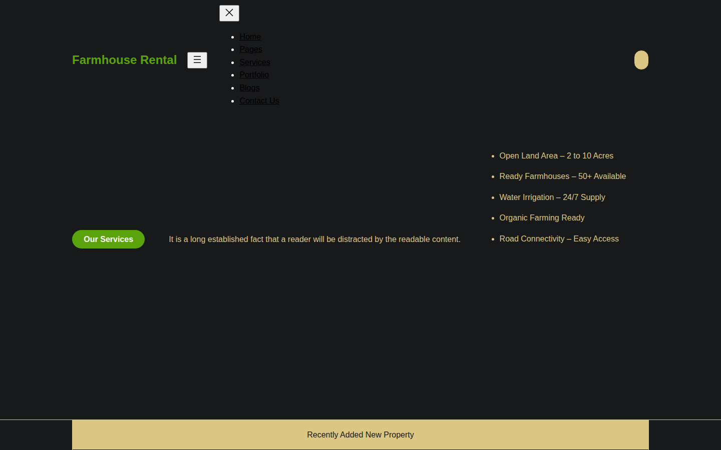 Farmhouse Rental template preview