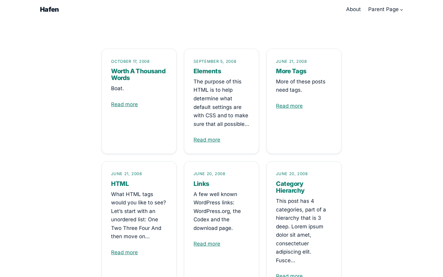 Hafen template preview