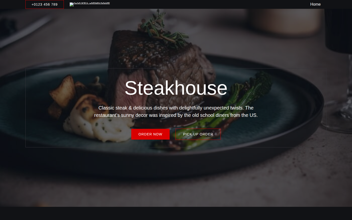 iConvert Steakhouse template preview