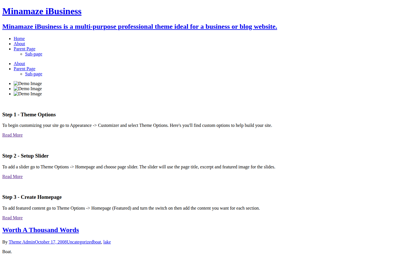 Minamaze iBusiness template preview