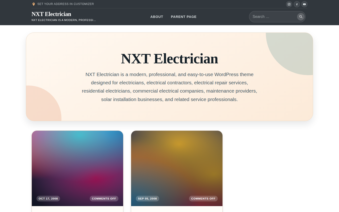 NXT Electrician template preview