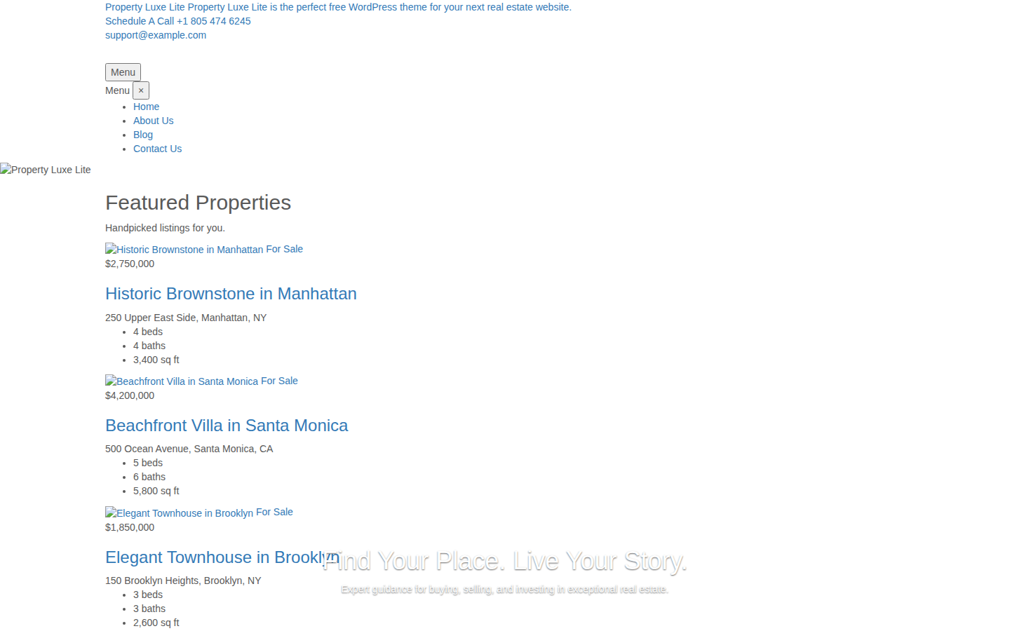 Property Luxe Lite template preview