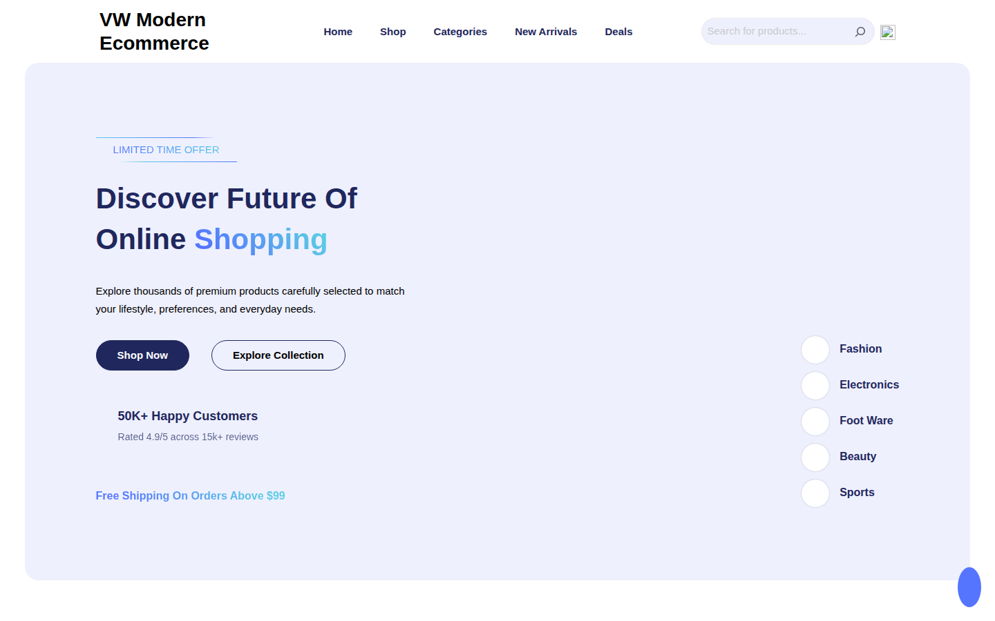 VW Modern Ecommerce template preview
